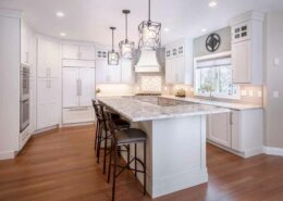 kitchen with white cabinetry