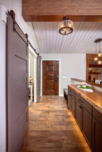 entry with sliding barn door
