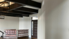 dark stained beams