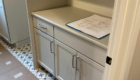 laundry room cabinetry and counter installed
