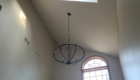 entry way chandelier installed