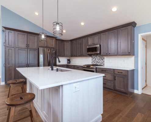 kitchen remodel with gray cabinets