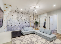 basement remodel with climbing wall