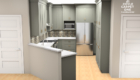 full color rendering of a kitchen remodel